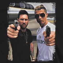 Voetballegendes Bewapende Stijl Messi Ronaldo T-shirt