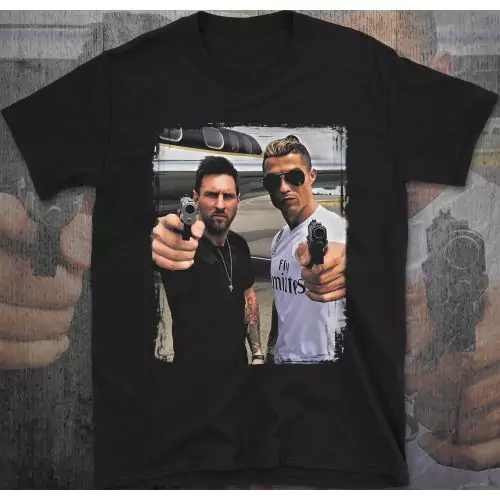 Football Legends Armed Style Messi and Ronaldo T-Shirt