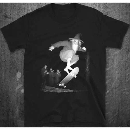 Gandalf Skateboarding – Epic Wizard Trick T-Shirt