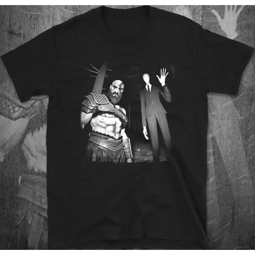 Kratos Meets Slenderman – Epic Horror Mashup T-Shirt