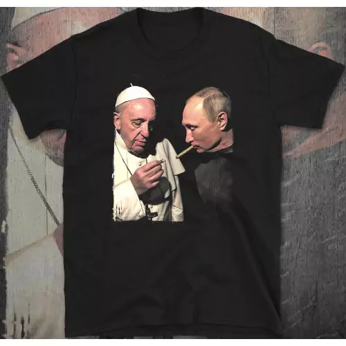 Putin and Pope Parody – Smoking Humor T-Shirt